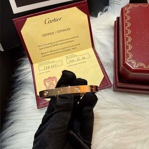 Cartier Rose Gold Love Bracelet with Diamond Accents